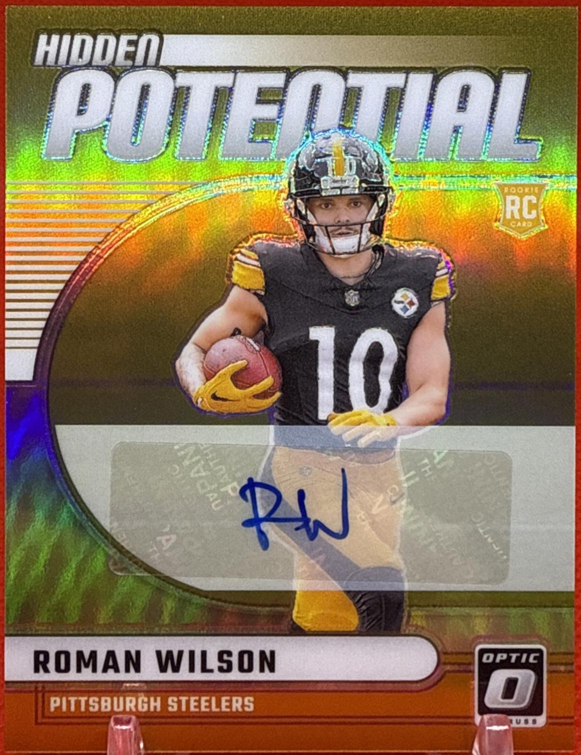 Roman Wilson #4 Football Cards 2024 Panini Donruss Optic Hidden Potential Autograph