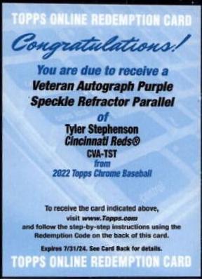 Tyler Stephenson [Purple Speckle] #CVA-TST