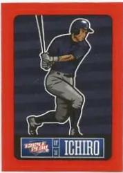 Ichiro #17 Baseball Cards 2013 Panini Triple Play Red Border Stickers