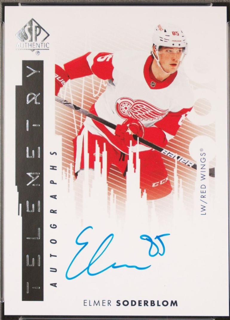 Elmer Soderblom #T-ES Hockey Cards 2022 SP Authentic Telemetry Autographs
