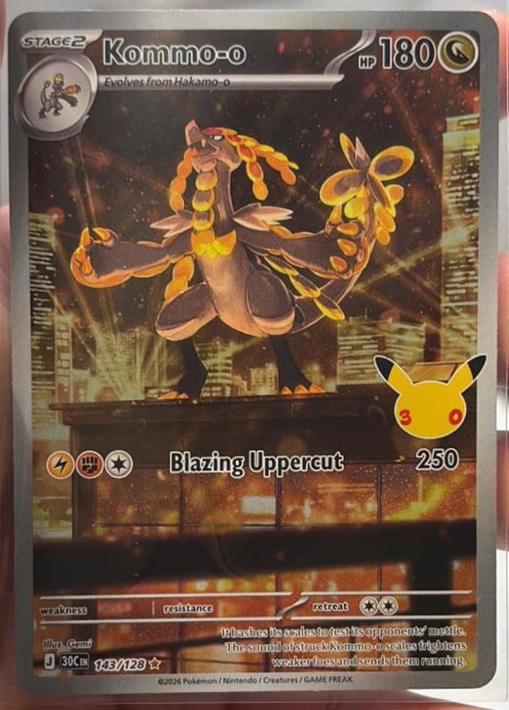 Kommo-o #91 Pokémon Card from Pokemon Chinese 30th Celebration Set 
