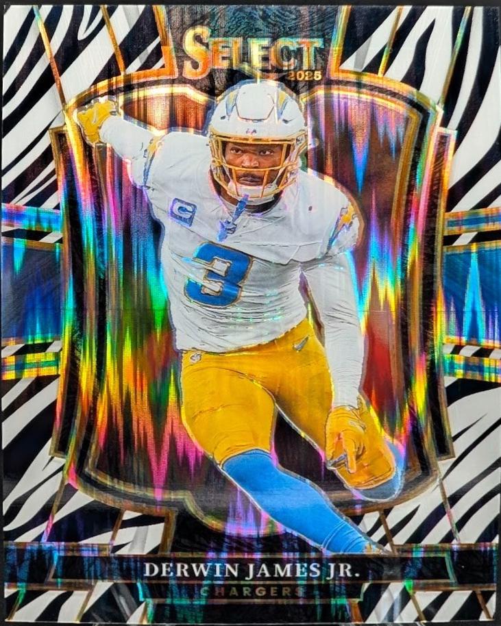 2025 Panini Select Derwin James Jr. [Zebra Prizm] #103 card