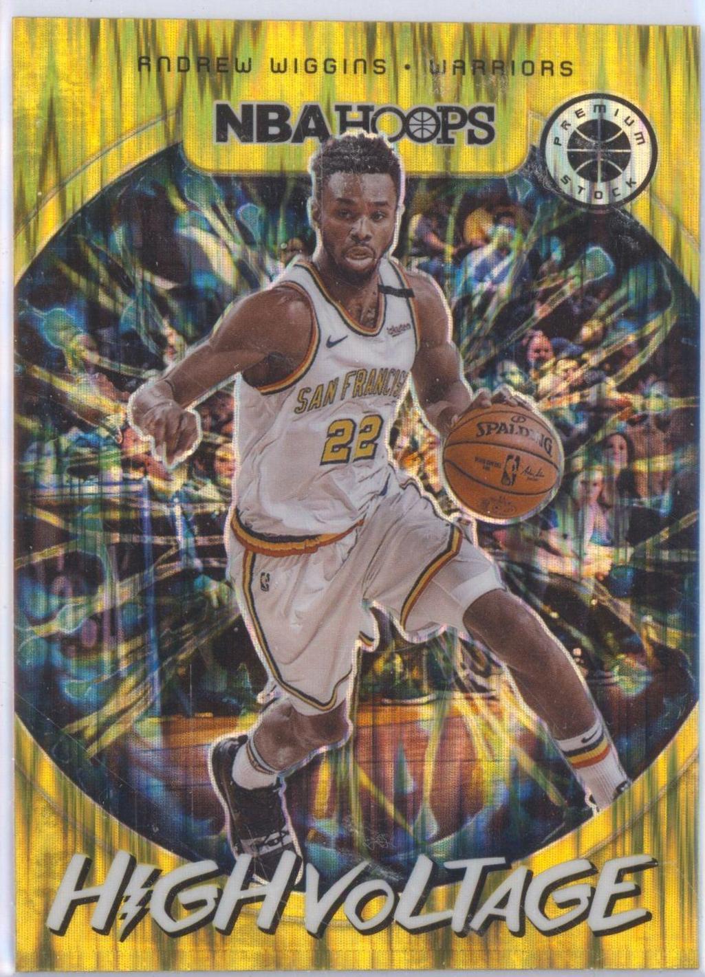 Andrew Wiggins #4 Basketball Cards 2019 Panini Hoops Premium Stock High Voltage
