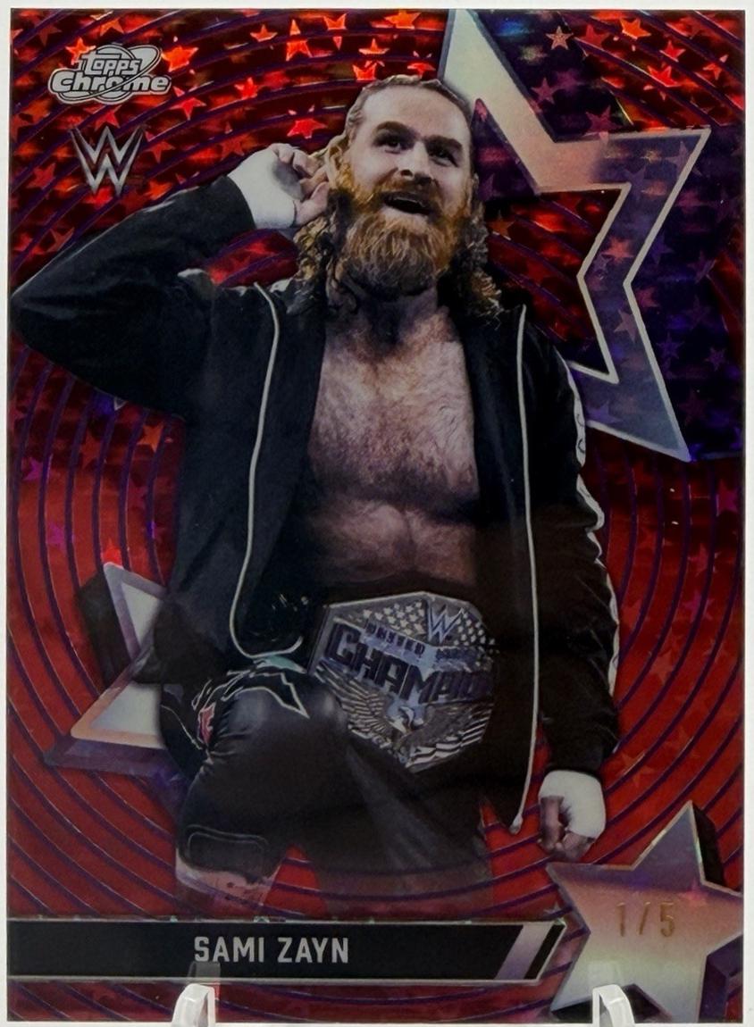 Sami Zayn [Red Flare] #SF-34 Prices | 2026 Topps Cosmic Chrome WWE