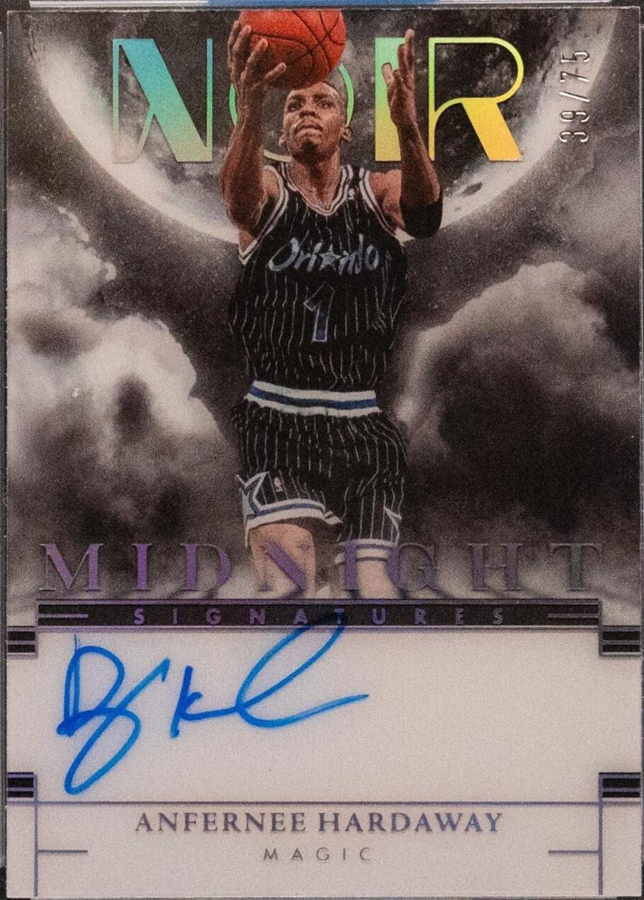 Anfernee Hardaway #MS-AH Basketball Cards 2023 Panini Noir Midnight Signatures