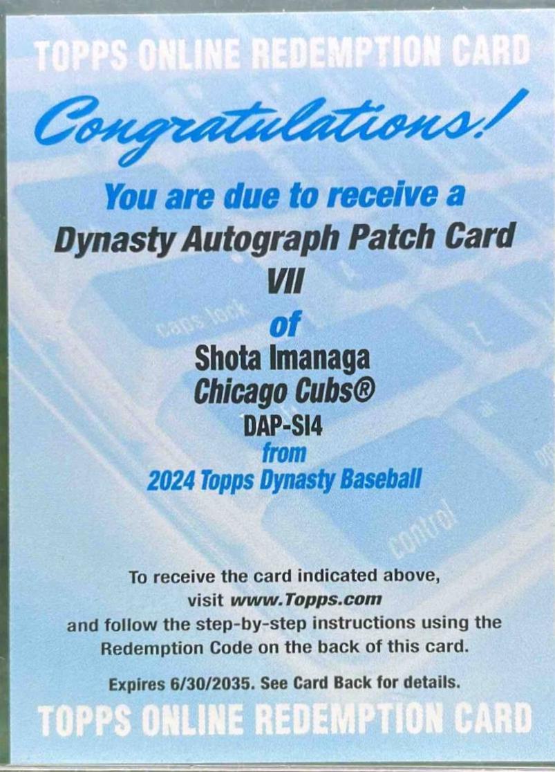 Shota Imanaga [Autograph Patch] #DAP-SI4