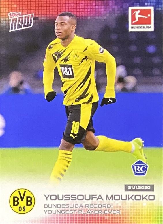 Youssoufa Moukoko #45 Soccer Cards 2020 Topps Now Bundesliga
