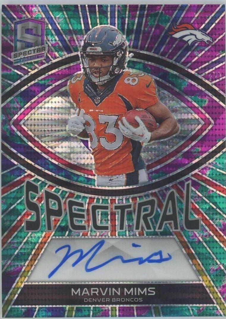 Marvin Mims #17 Football Cards 2023 Panini Spectra Rookie Autograph