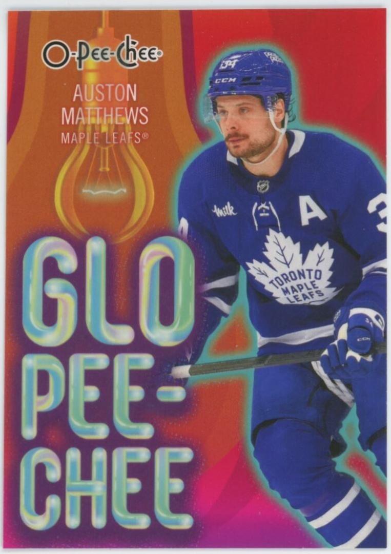 Auston Matthews #GLO-3 Hockey Cards 2024 O-Pee-Chee Glo-Pee-Chee