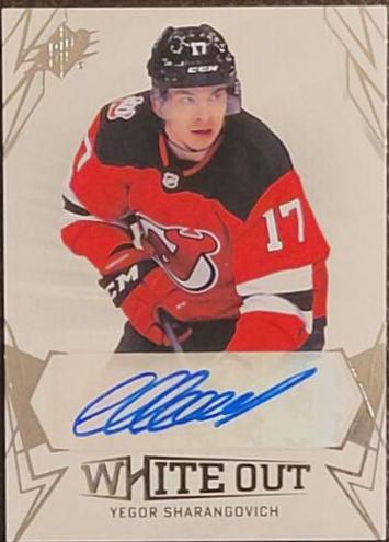 Yegor Sharangovich #WO-YS Hockey Cards 2022 SPx White Out Autographs
