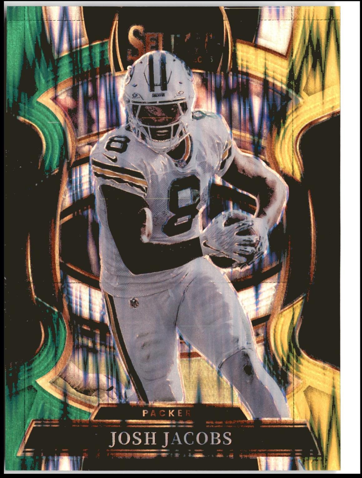 2025 Panini Select Josh Jacobs [Green Yellow Prizm Shock] #67 card