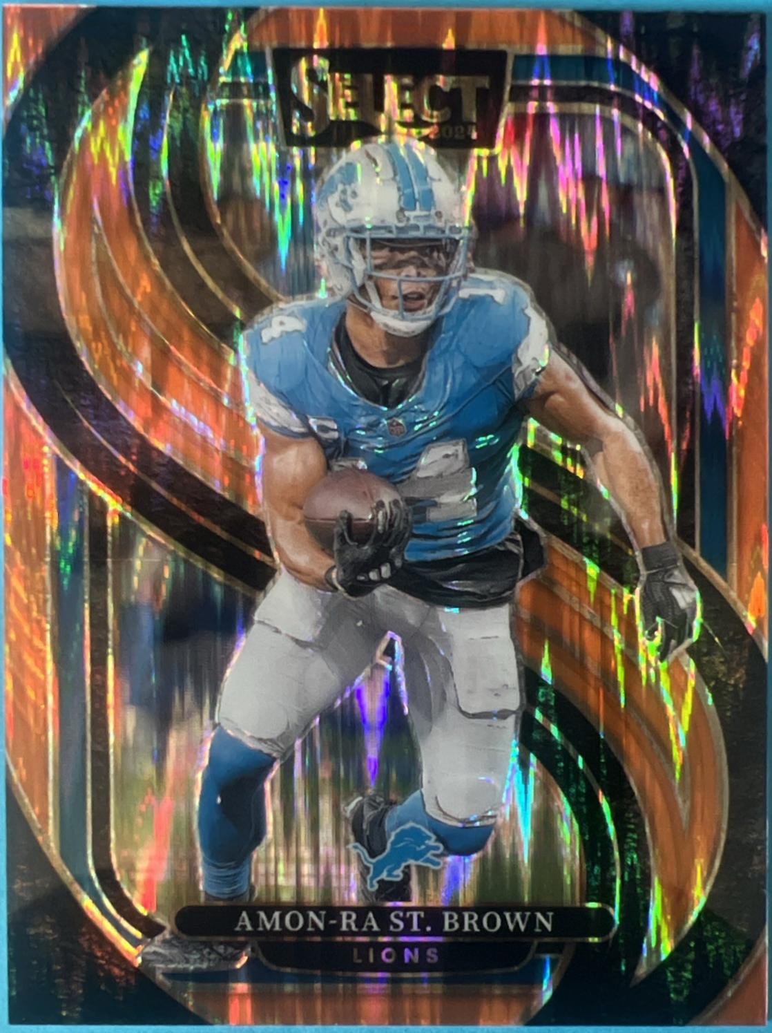 Amon-Ra St. Brown [Orange Prizm Shock] #105 Prices | 2024 Panini