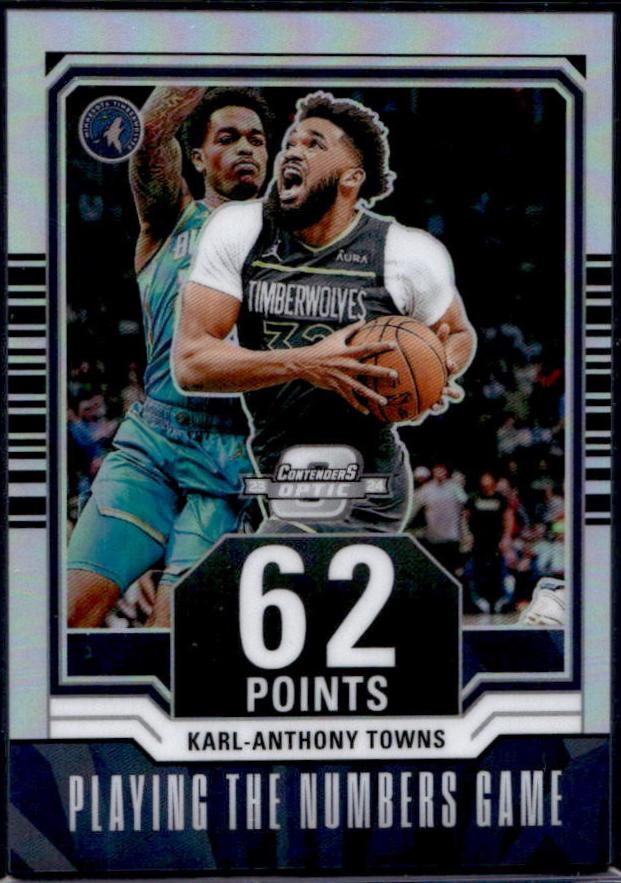 Karl-Anthony Towns #5 Basketball Cards 2023 Panini Contenders Optic Playing the Numbers Game