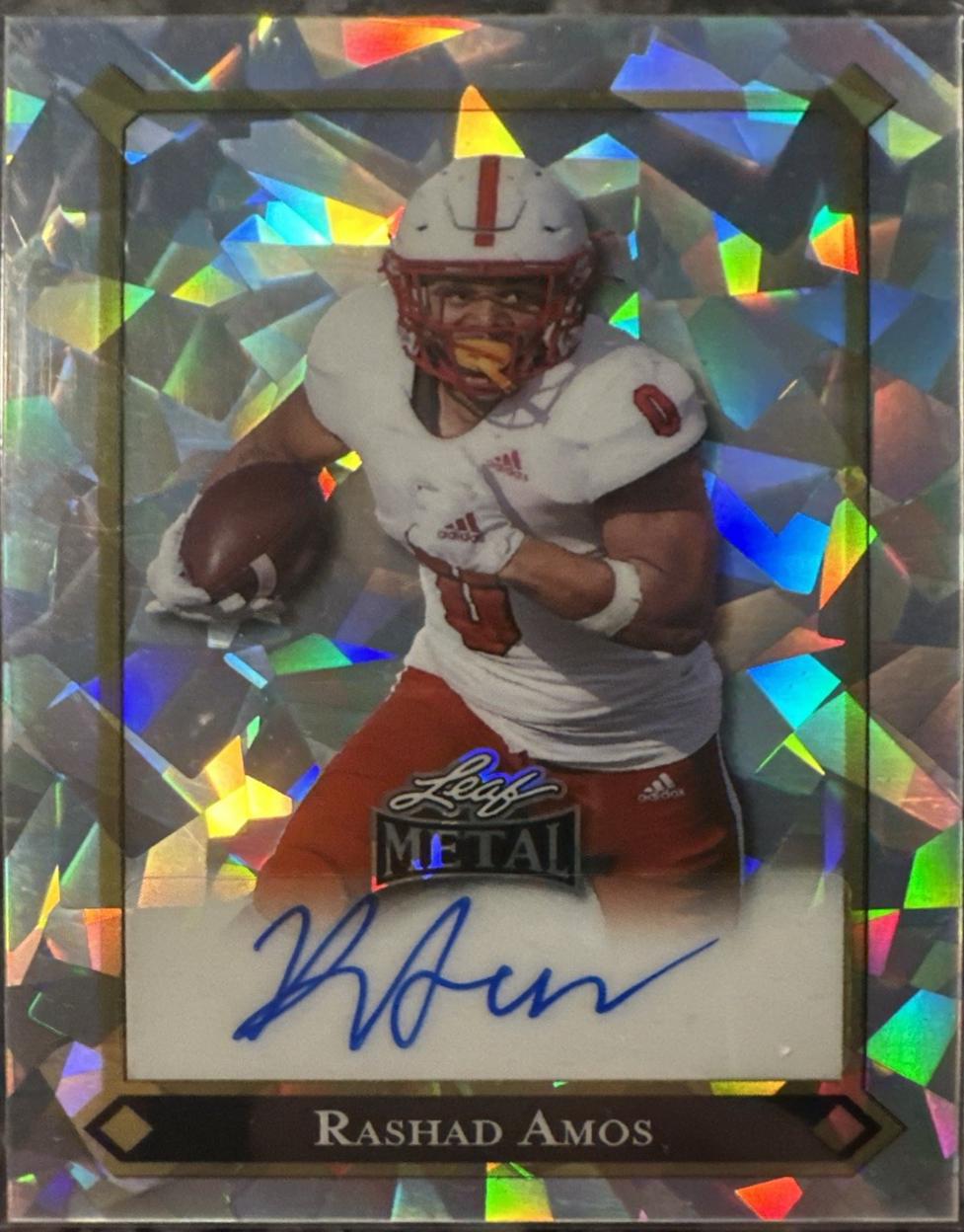 Rashad Amos #92L-RA1 2025 Leaf Metal 92 Lgr Autograph Football