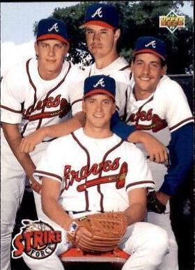 Greg Maddux, John Smoltz, Tom Glavine, Steve Avery #472 Baseball Cards 1993 Upper Deck