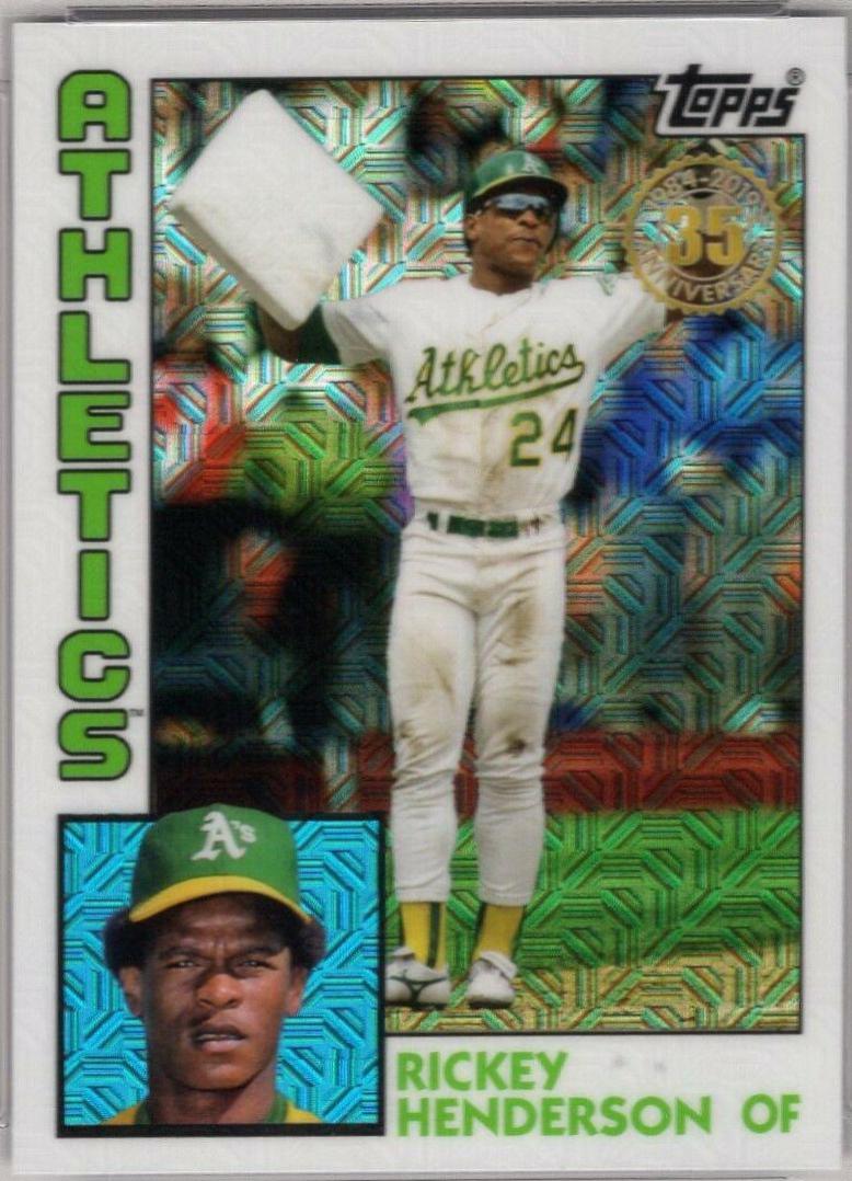 Rickey Henderson #22 2019 Topps Silver Pack 1984 Chrome Promo Baseball