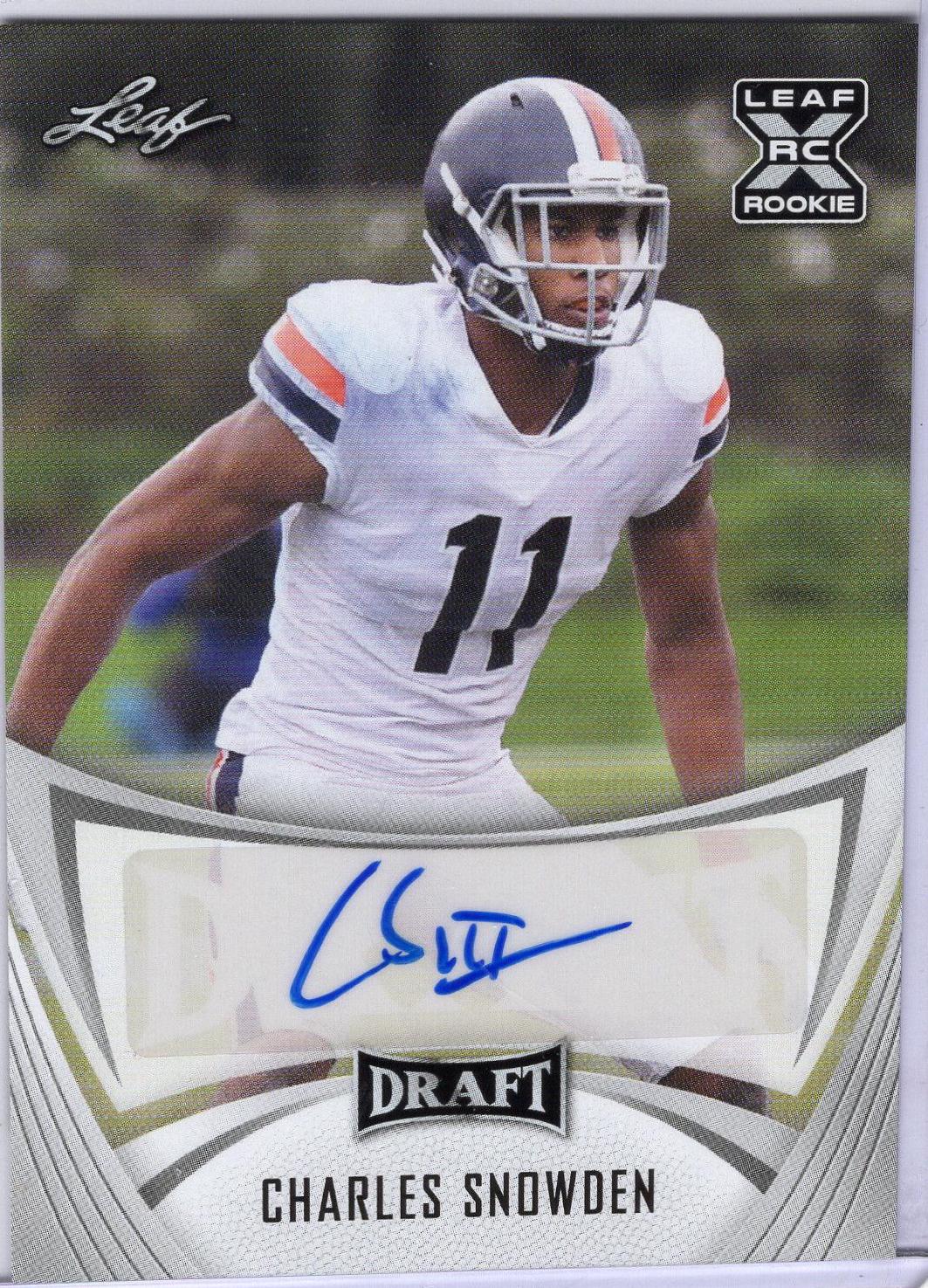 Charles Snowden #BA-CS2 Football Cards 2021 Leaf Draft Autograph