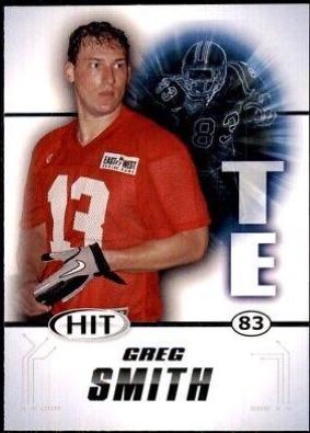 Greg Smith #16 Football Cards 2011 Sage Hit