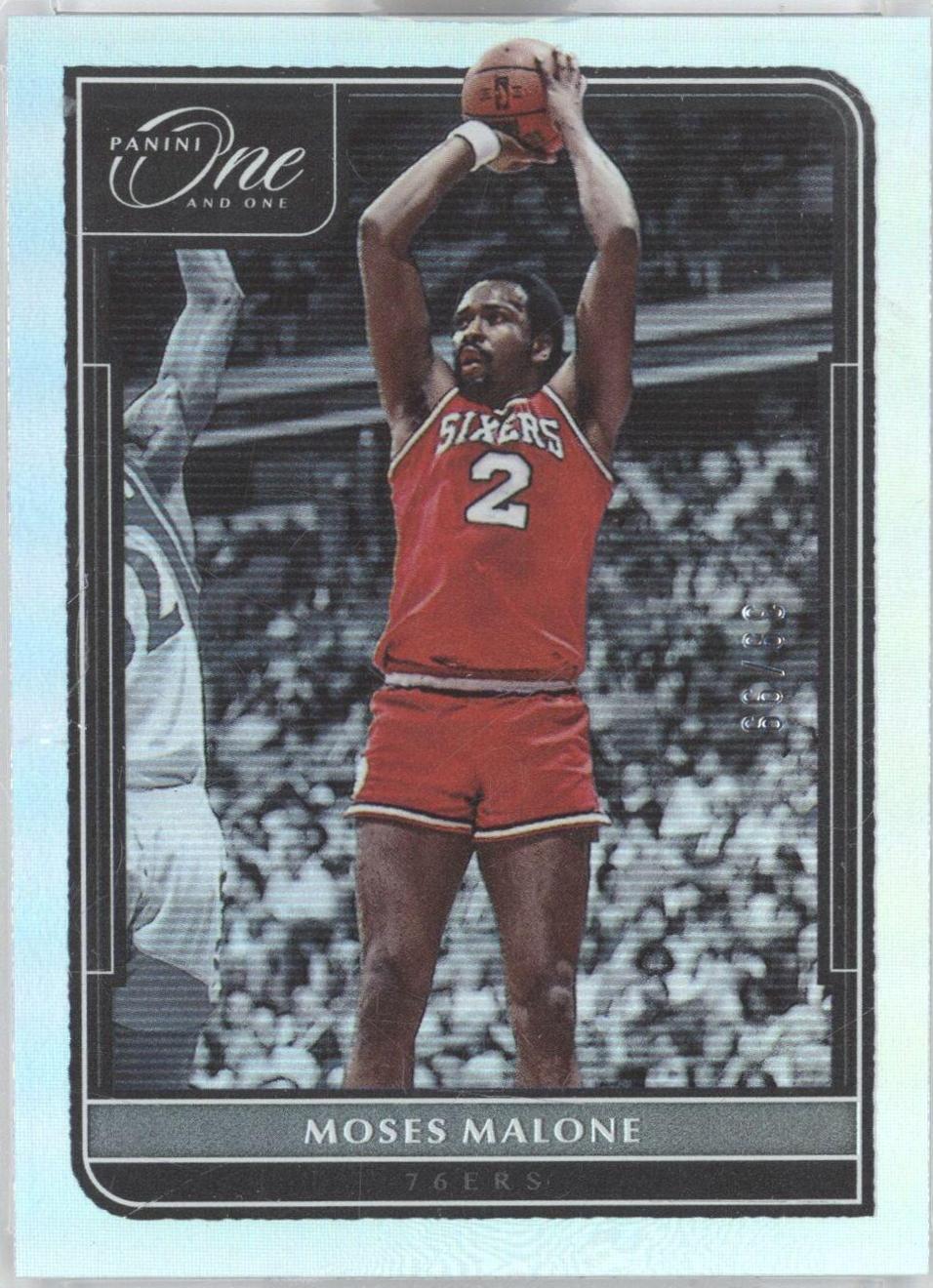 Moses Malone #168 Basketball Cards 2021 Panini One and One