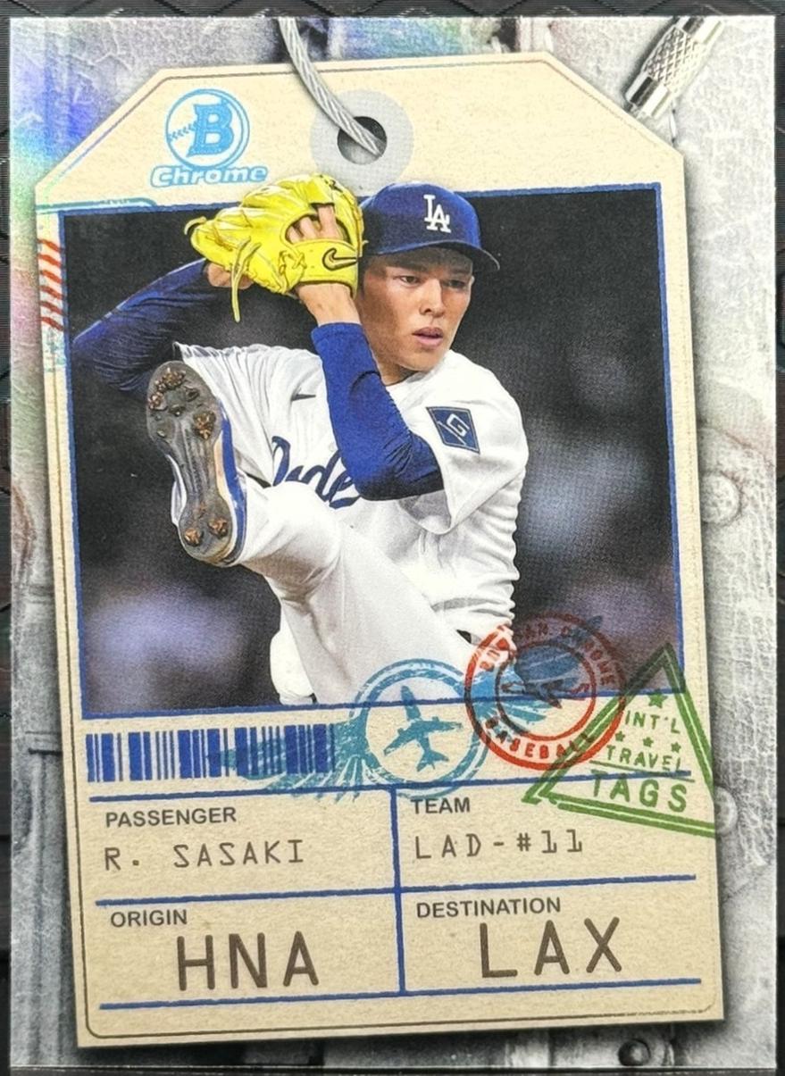 Roki Sasaki #TT-3 2026 Bowman Chrome Baseball Travel Tags