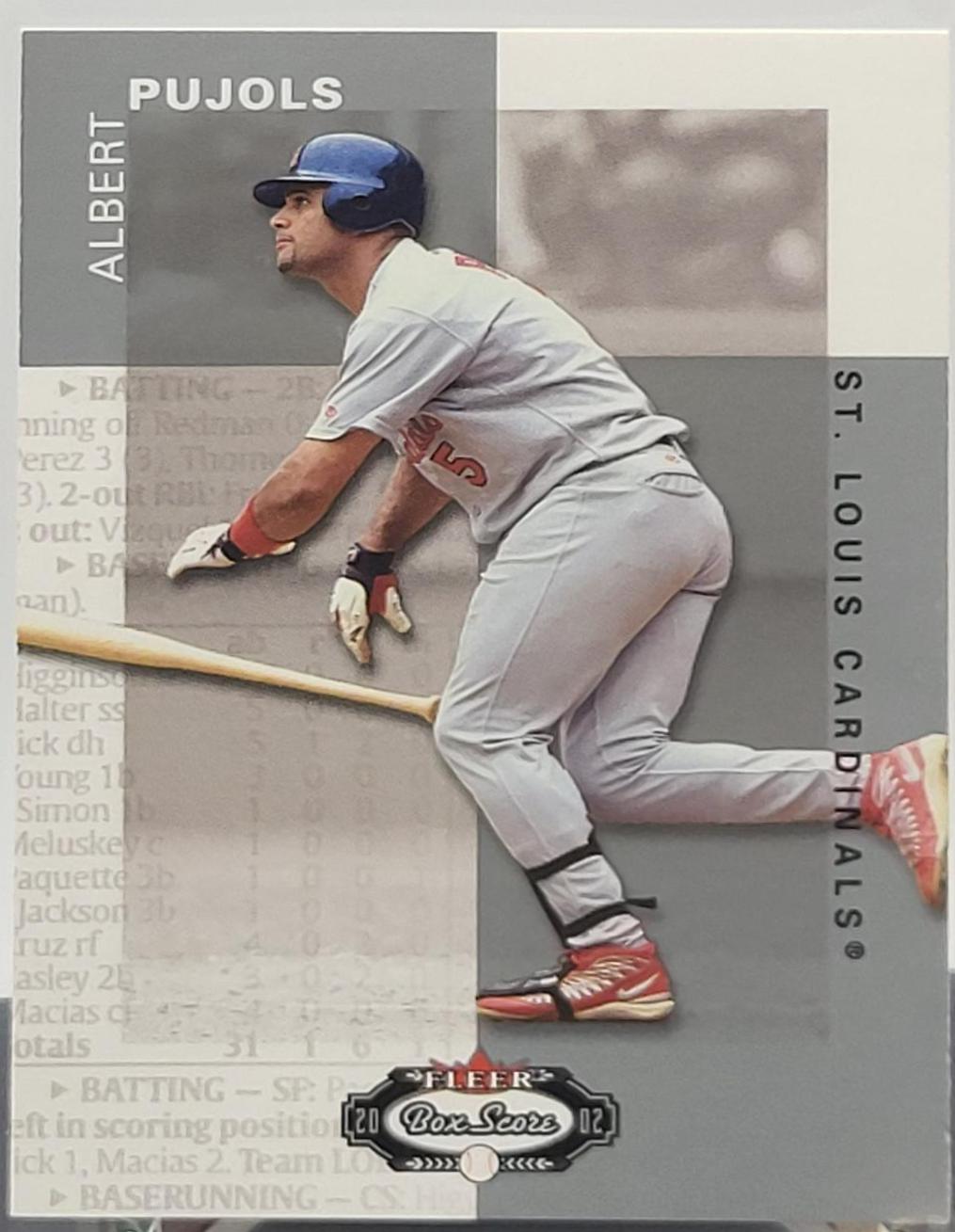 Albert Pujols #79 Baseball Cards 2002 Fleer Box Score