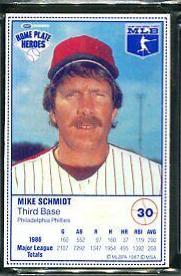 Mike Schmidt #30 Baseball Cards 1987 Kraft Home Plate Heroes Hand Cut