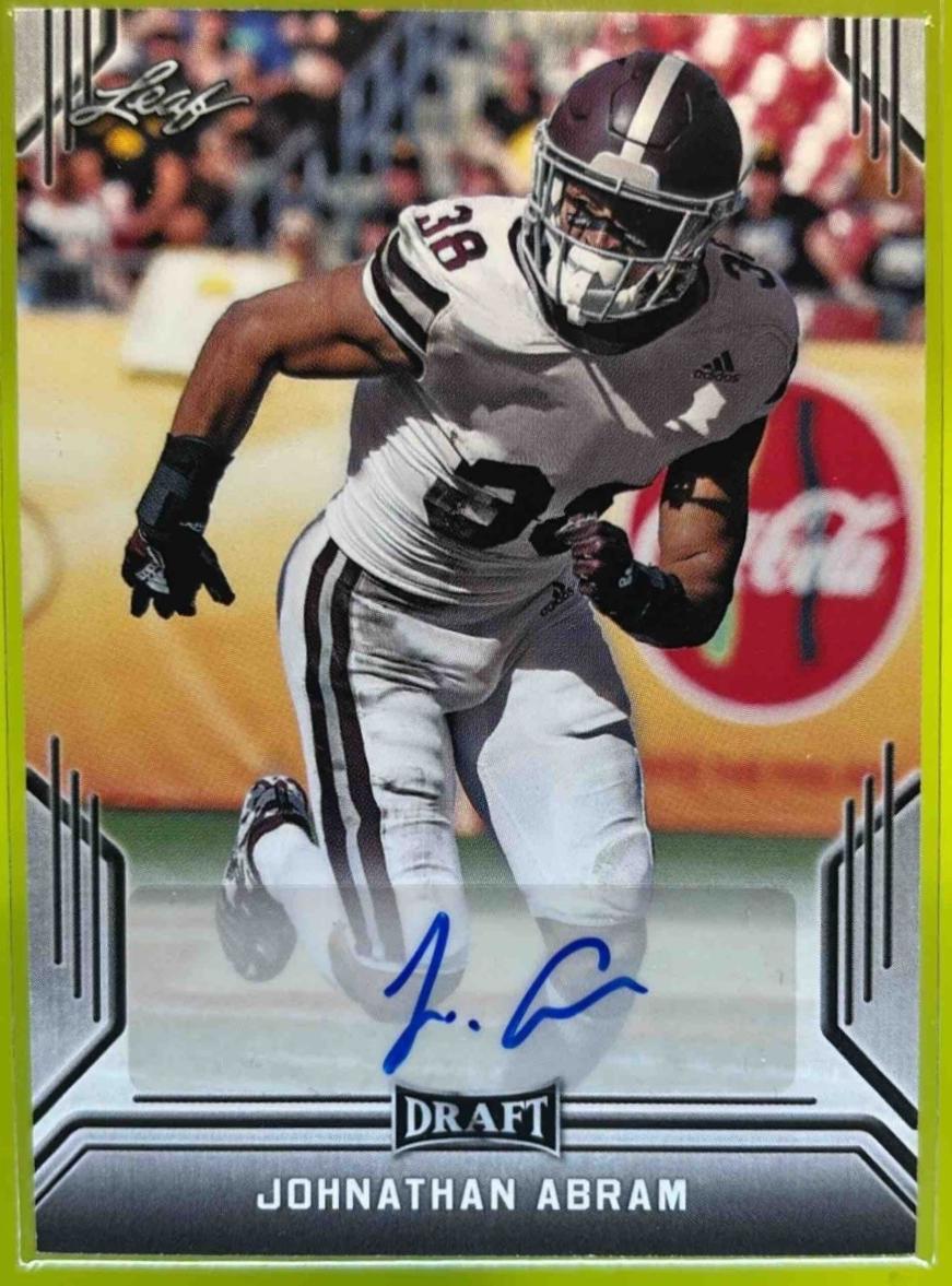 Johnathan Abram #BA-JA2 2019 Leaf Draft Autograph Football
