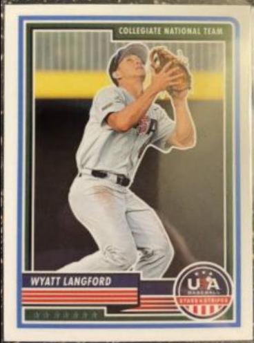 Wyatt Langford #85 2023 Panini Stars & Stripes USA Baseball