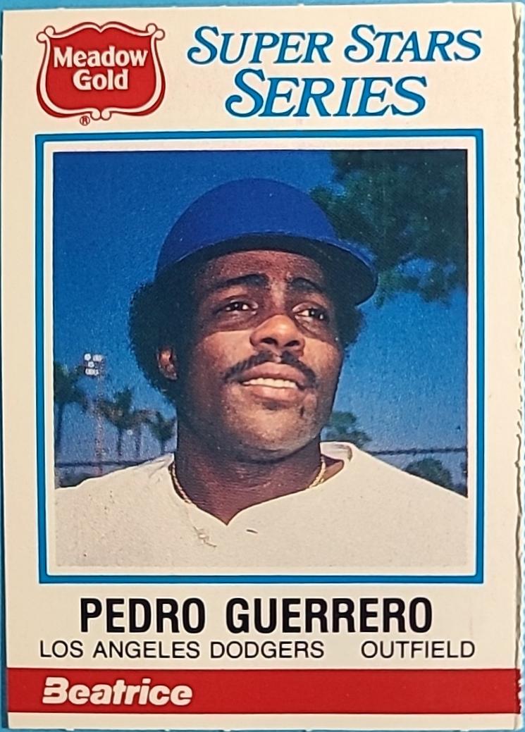 Pedro Guerrero #18 1986 Meadow Gold Super Stars Series Baseball
