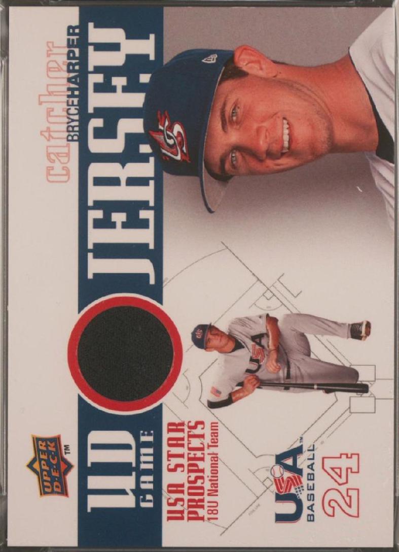 Bryce Harper #GJU8 Baseball Cards 2009 Upper Deck Signature Stars USA Prospects Jersey