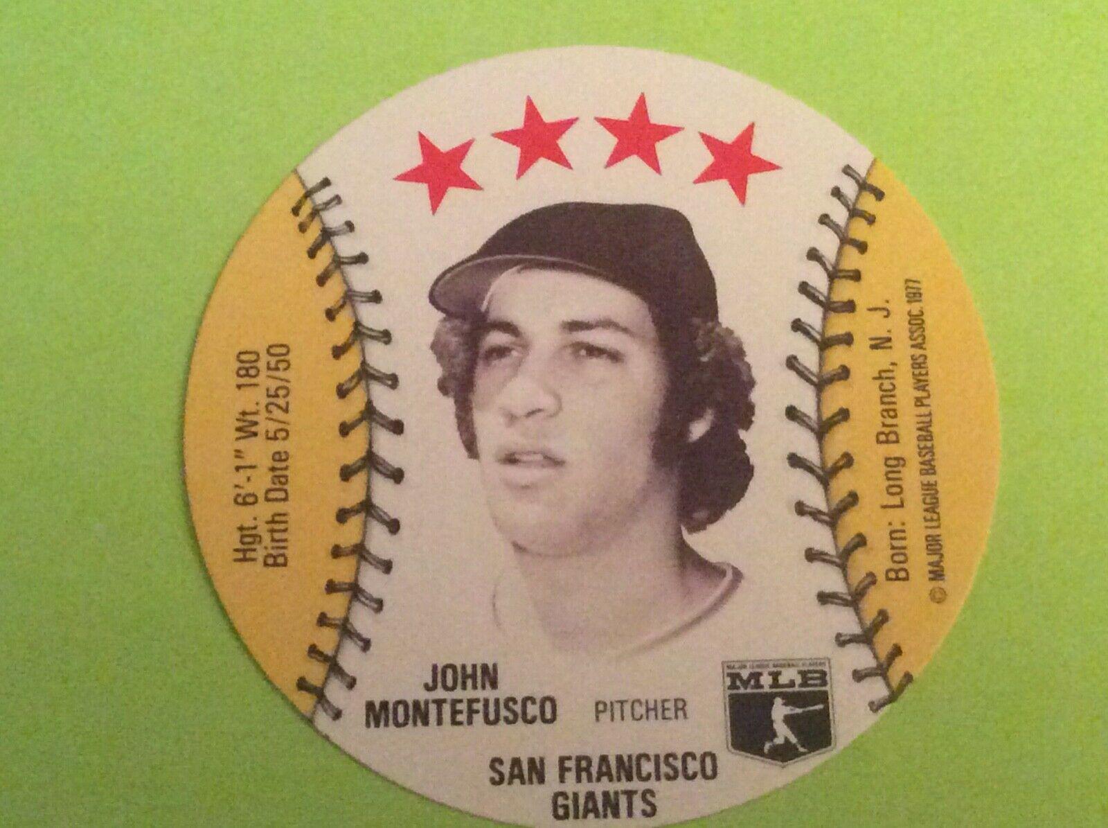 John Montefusco Baseball Cards 1977 Detroit Caesars Discs
