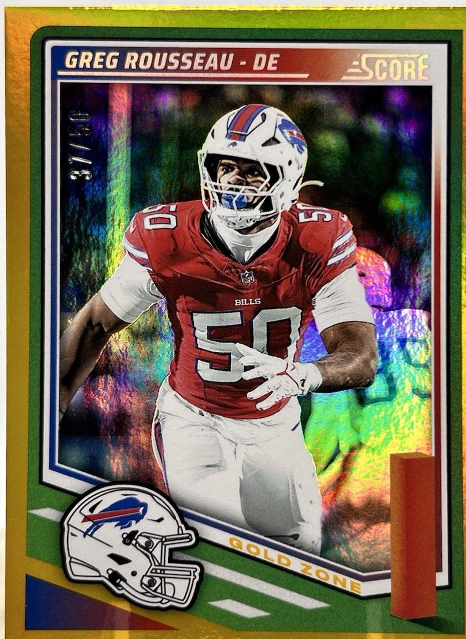 Greg Rousseau [Gold Zone] #239 Prices | 2025 Panini Score | Football Cards