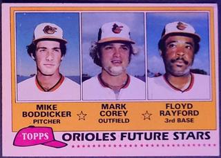 Orioles Future Stars: Mike Boddicker / Mark Corey / Floyd Rayford