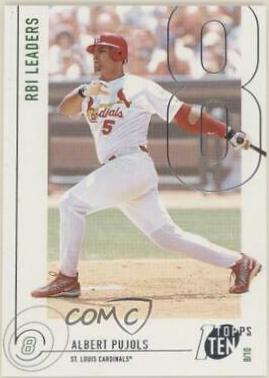 Albert Pujols #50 Baseball Cards 2002 Topps Ten
