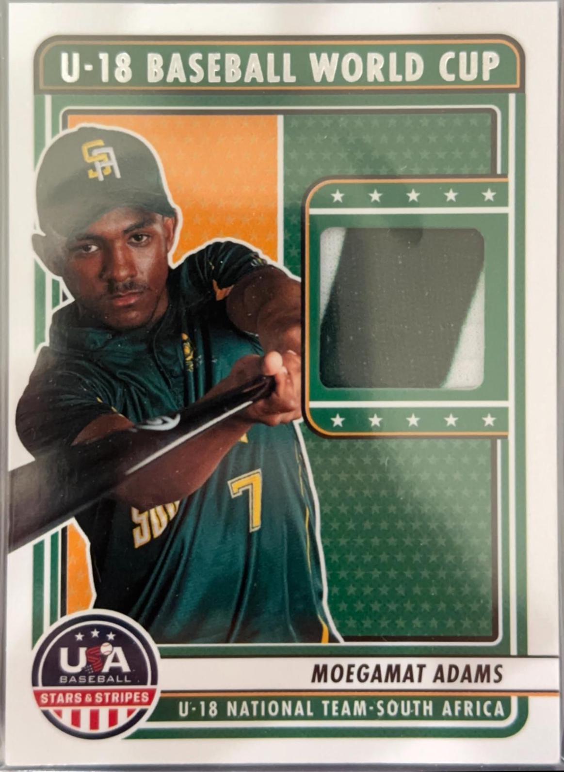 Moegamat Adams #U18-MA Baseball Cards 2023 Panini Stars & Stripes USA U 18 World Cup South Africa Materials