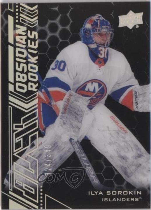 Ilya Sorokin #OR-44 2020-21 SPx Hockey UD Black Obsidian Rookies