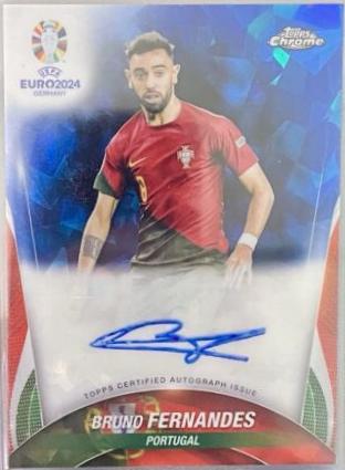 Bruno Fernandes #CA-BF Soccer Cards 2024 Topps Chrome Sapphire UEFA Euro Autograph
