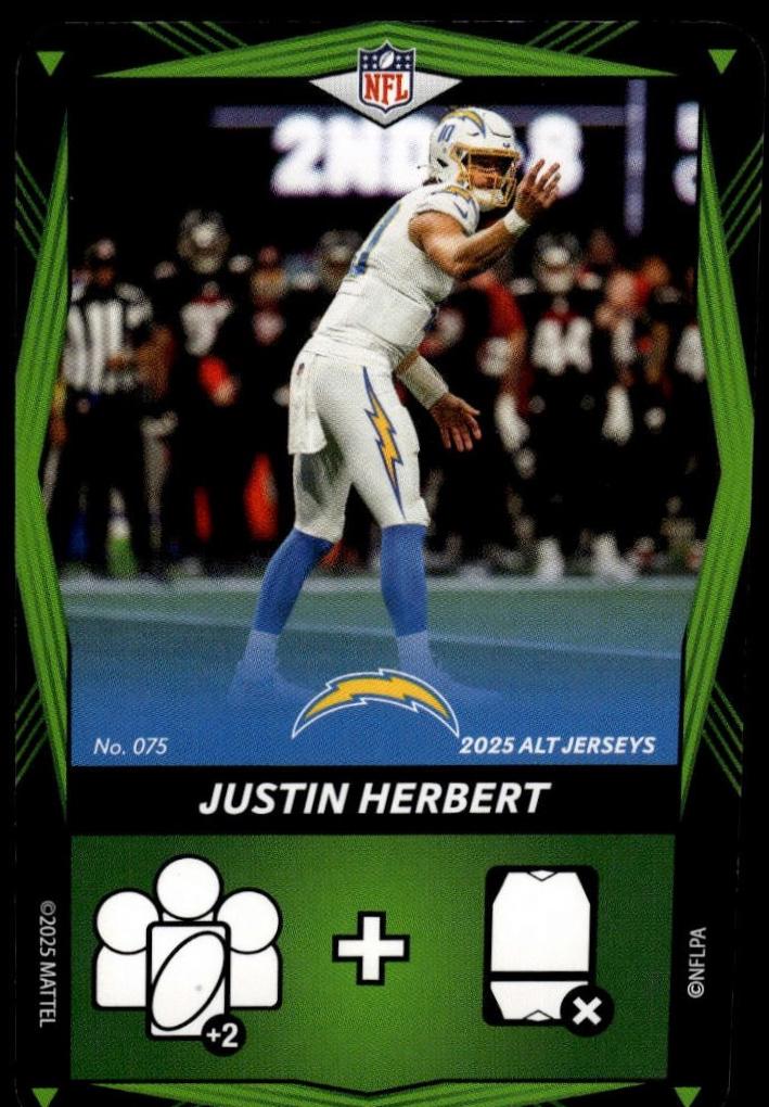Justin Herbert #75 2025 Uno Elite Alt Jerseys Edition Football