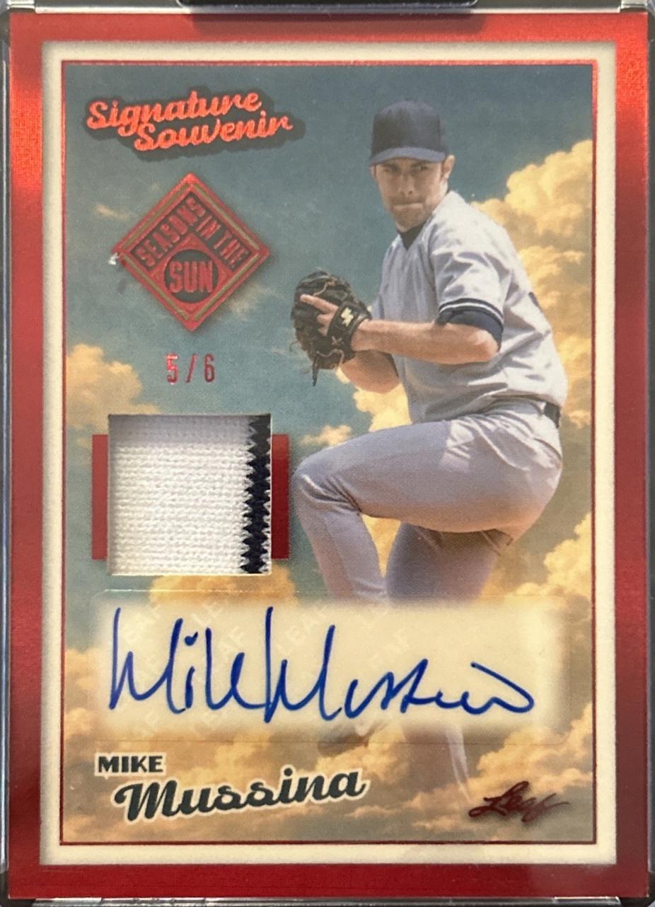 Mike Mussina #SS-MM1 2026 Leaf Seasons In The Sun Signature Souvenir Baseball