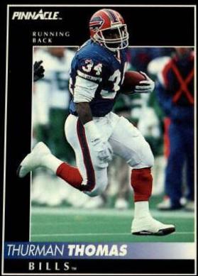 Thurman Thomas #22 Football Cards 1992 Pinnacle
