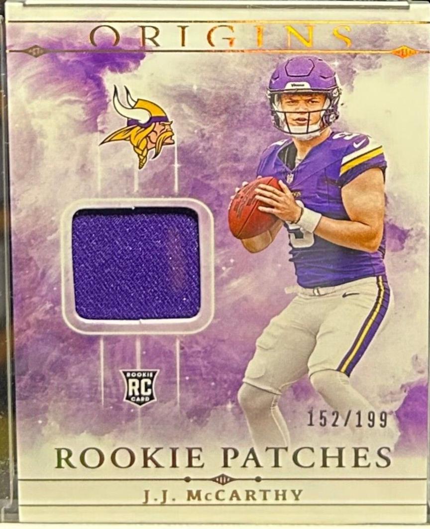 J.J. McCarthy #RPT-JMC Football Cards 2024 Panini Origins Rookie Patch