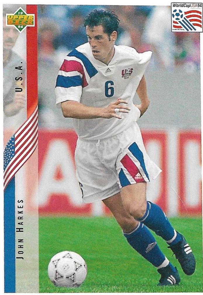 John Harkes #8 Soccer Cards 1994 Upper Deck World Cup Soccer