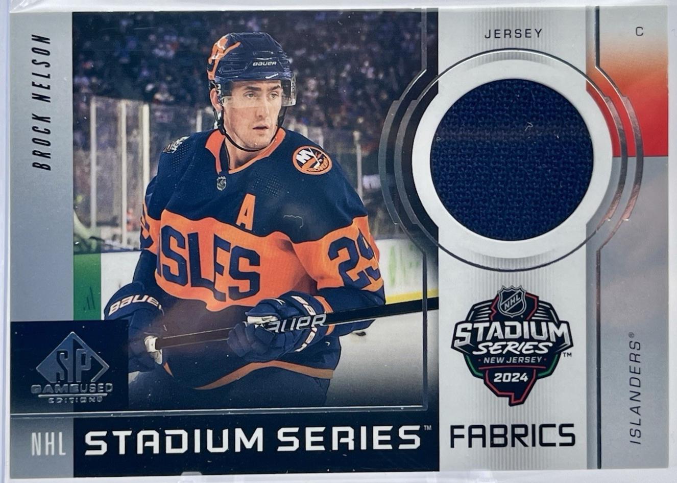 Brock Nelson #GSF-4 Hockey Cards 2024 SP Game Used Stadium Series Fabrics