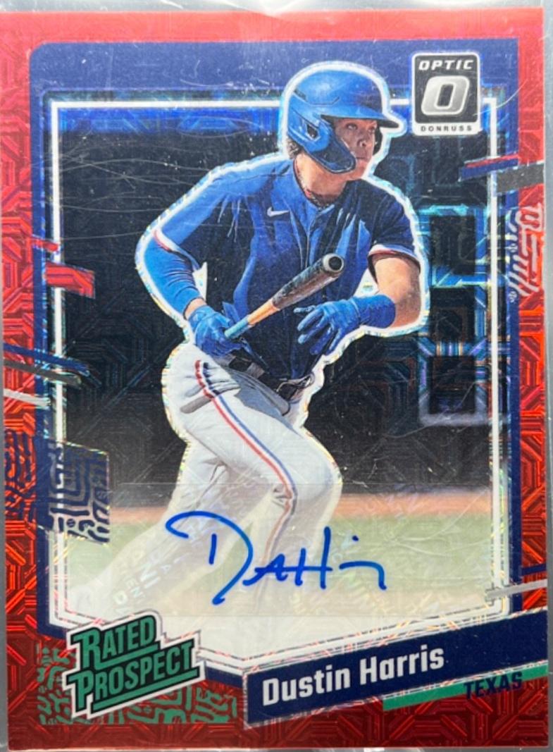 Dustin Harris #RPS-DH 2023 Panini Donruss Optic Rated Prospect Signatures Baseball