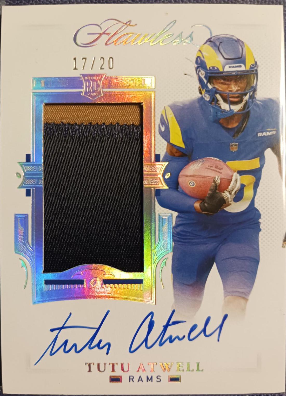 Tutu Atwell #RPA-TAT Football Cards 2021 Panini Flawless Rookie Patch Autographs