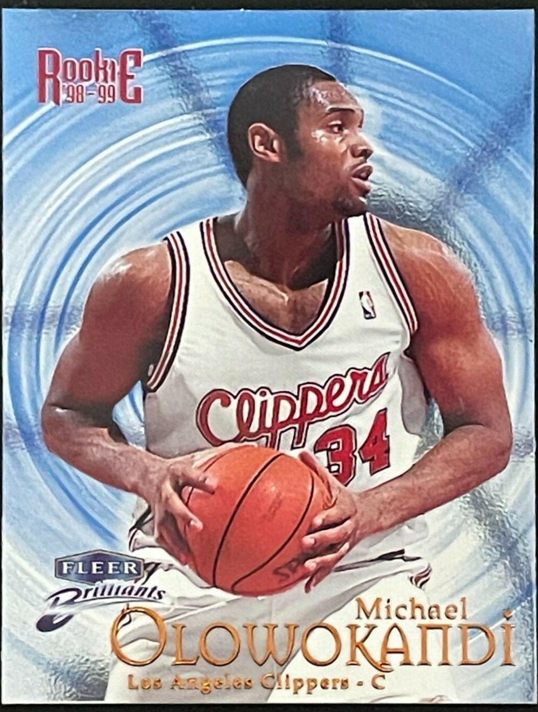 Michael Olowokandi Blue #101B Basketball Cards 1998 Fleer Brilliants
