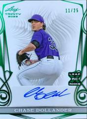 Chase Dollander [Green] #BA-CD2 Baseball Cards 2023 Leaf Trinity Base Autograph Prices