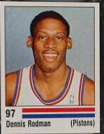 Dennis Rodman #97 Basketball Cards 1988 Panini Spanish Sticker