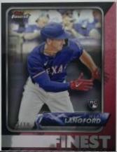 Wyatt Langford [Black Refractor] #FRD-19 Baseball Cards 2024 Topps Finest Rookie Design Variation Prices