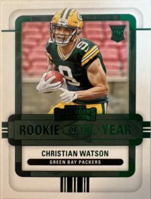 Christian Watson #ROY-CWA Football Cards 2022 Panini Contenders Rookie of the Year
